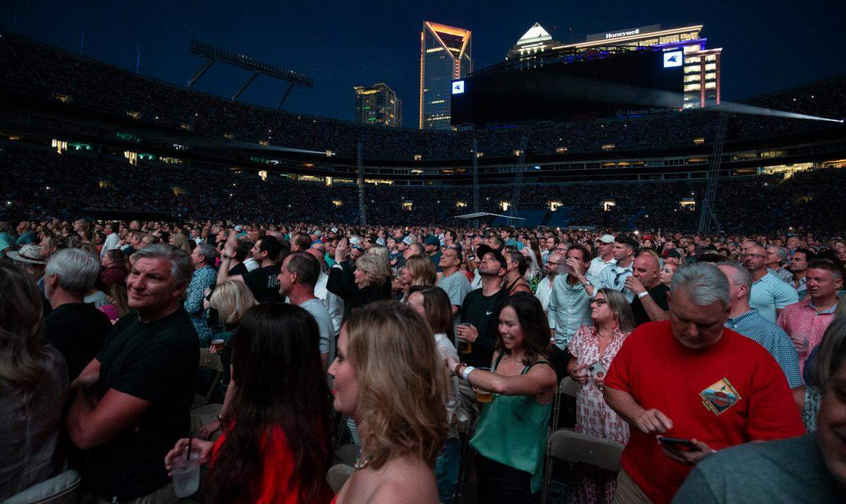 A packed crowd fills the Bank of America Stadium to see Billy Joel in concert in Charlotte, NC on Saturday, April 23, 2022.