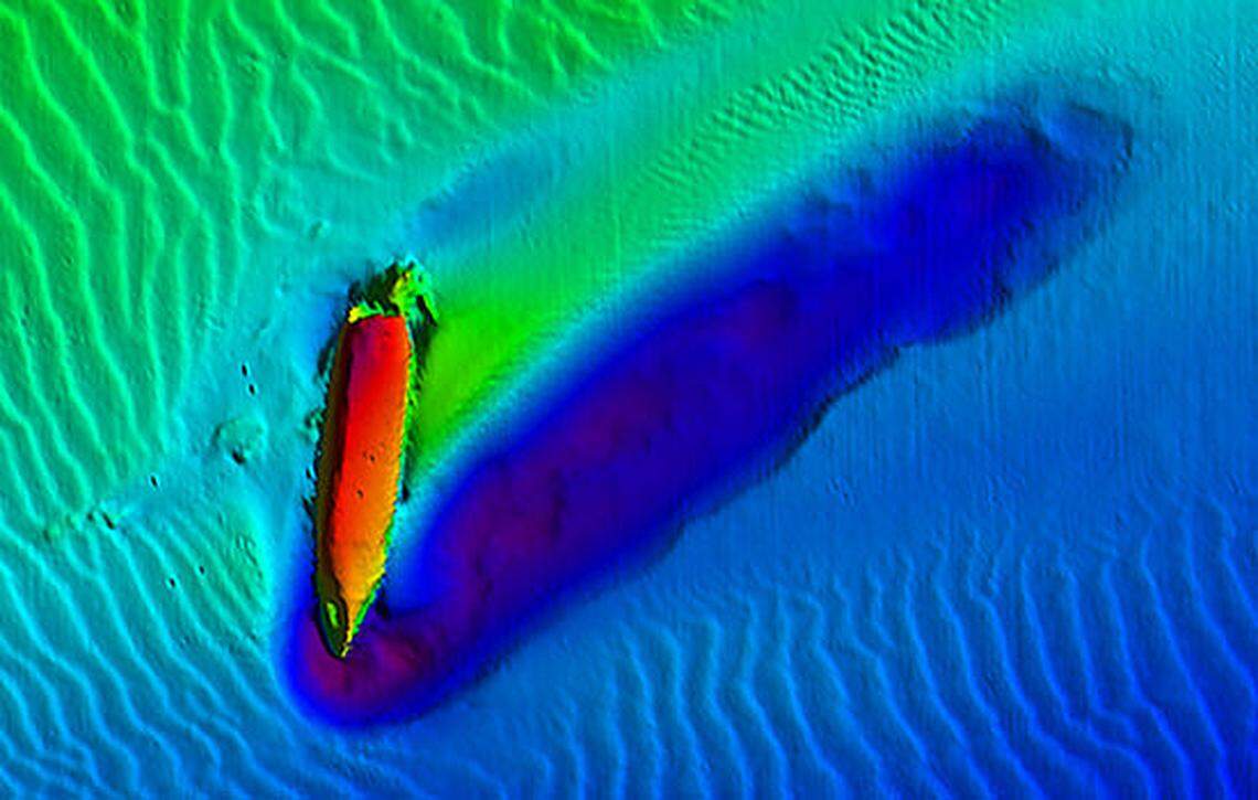 Sonar image of the USS Virginia taken in 2016.