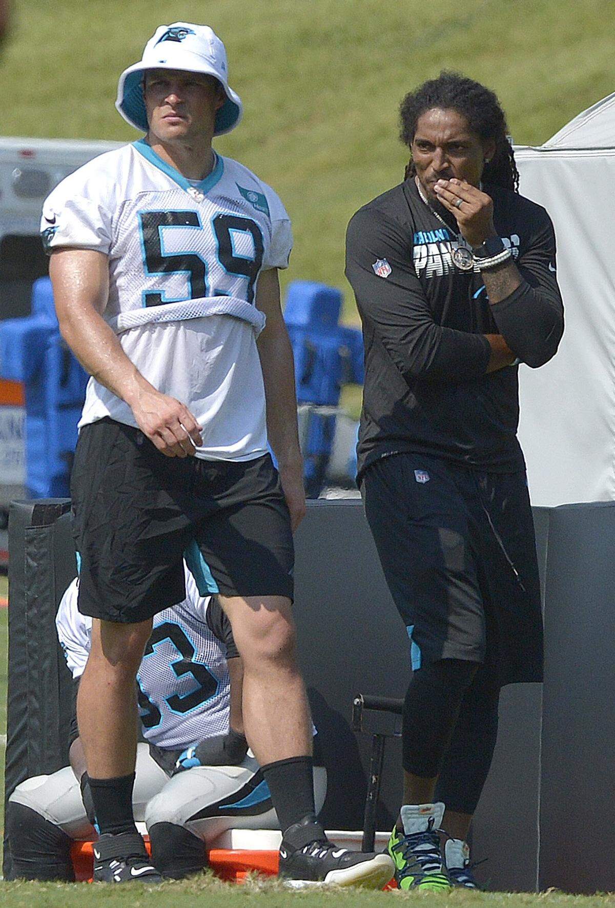 Safety Tre Boston returned to the Carolina Panthers on Thursday after two seasons away. He joined other veterans, like linebacker Luke Kuechly, on the sideline to watch teammates run through drills during practice at Wofford College in Spartanburg.