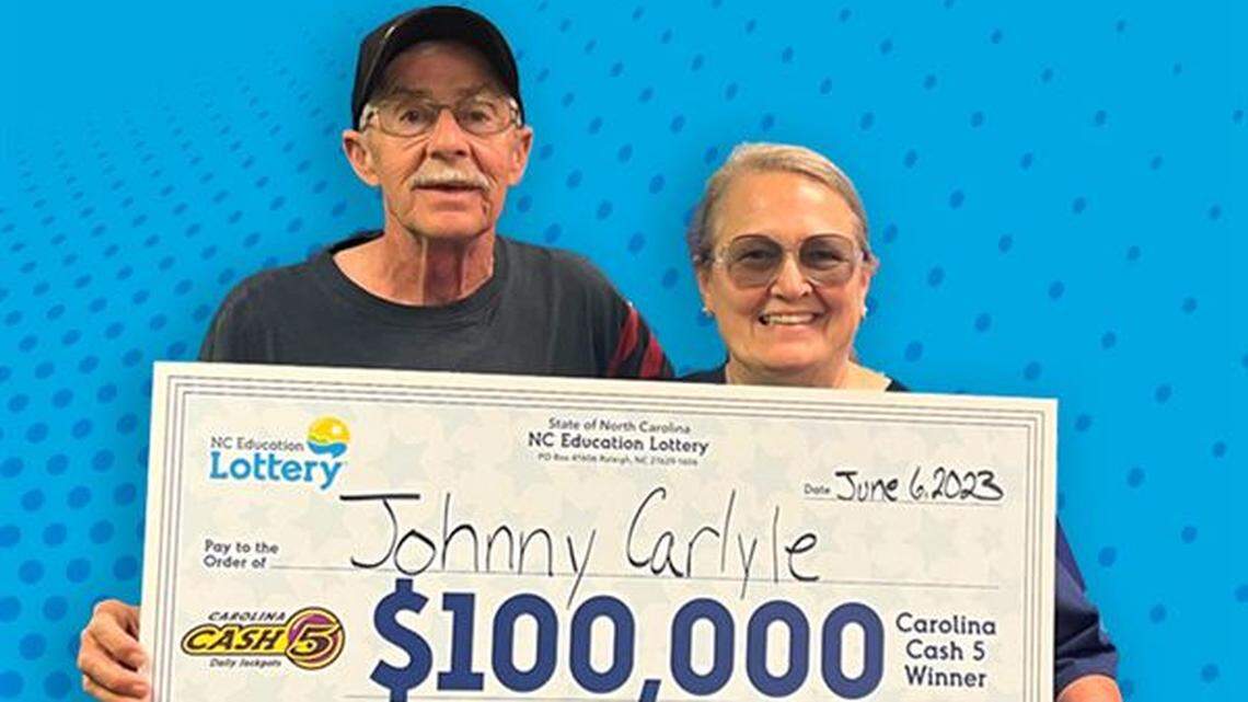 Johnny Carlyle of Carthage, NC in Moore County won a $100,000 prize from the NC Education Lottery. The auto parts delivery driver bought a $1 Quick Pick ticket at a local gas station in June 2023, lottery officials said.