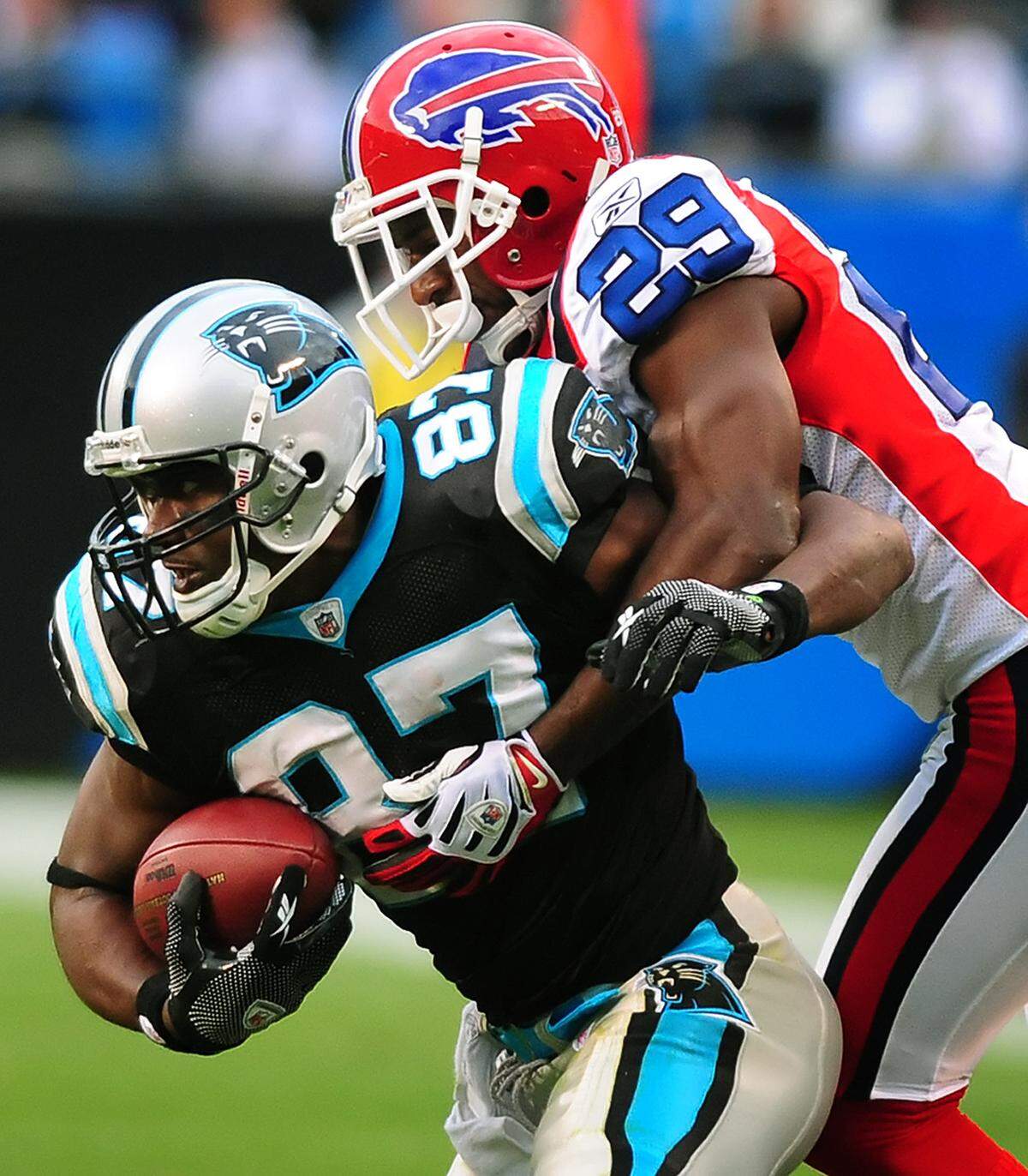 Former Panthers receiver Muhsin Muhammad (87) was a great value pick at No. 43 overall.