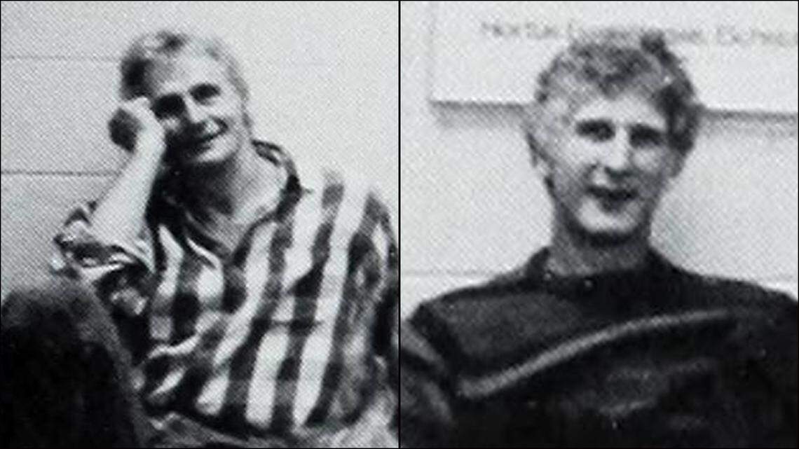 Richard Kuch, left, and Richard Gain, right, taken from a photo of the dance faculty from the 1989 North Carolina School of the Arts yearbook.