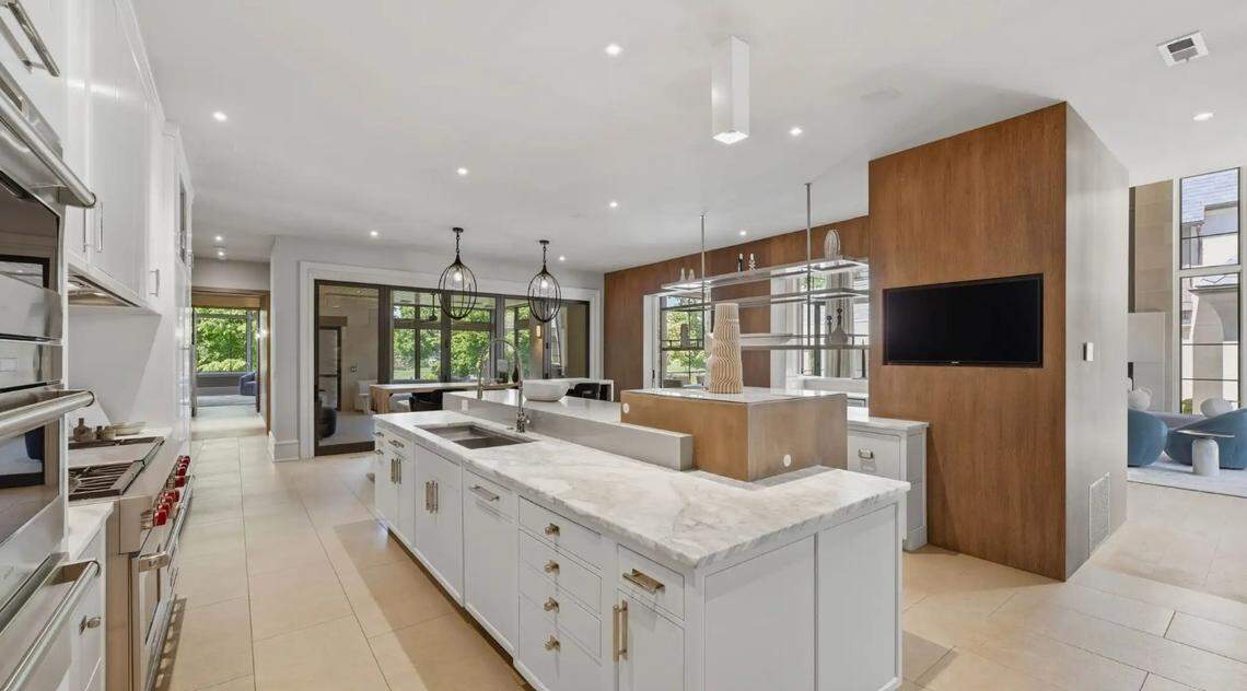 Shown is the kitchen area of the Lebdas’ mansion.