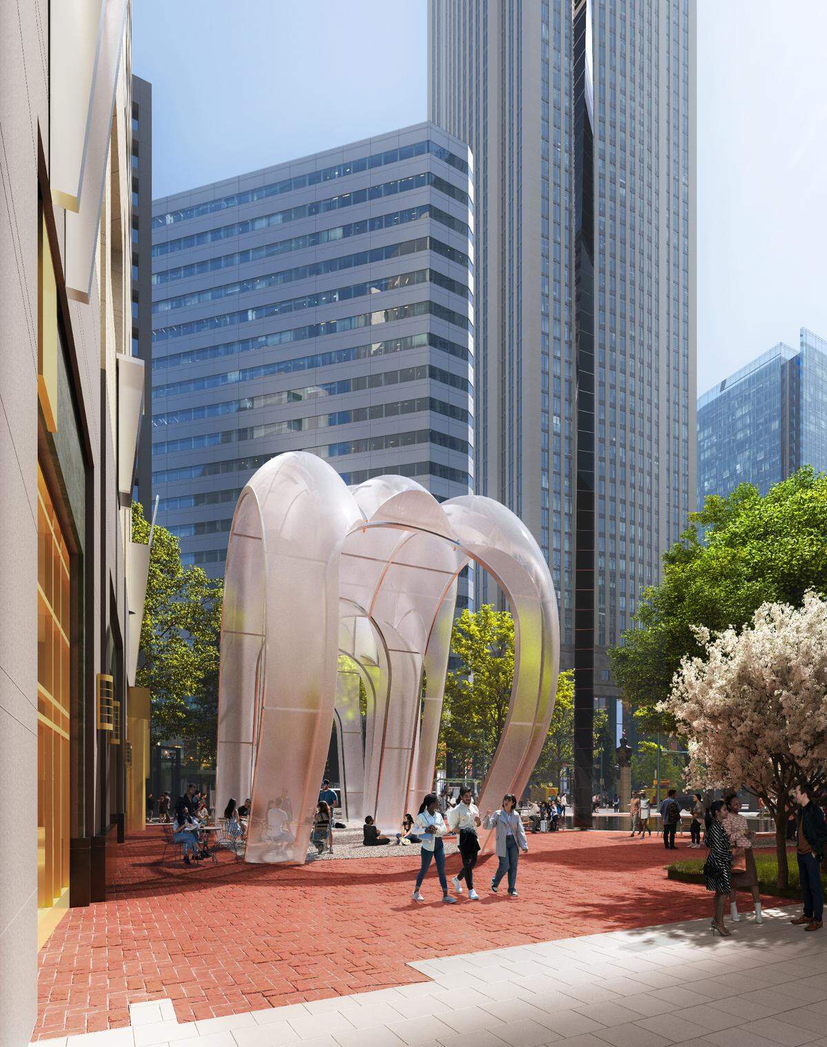 A rendering of one of the final ideas for McColl Park in uptown Charlotte.