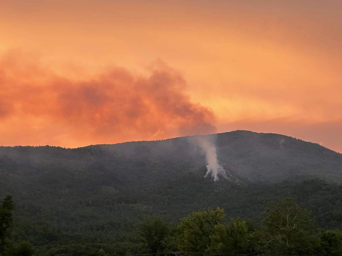 The wildfire on the Grandfather Ranger District in the remote Dobson Knob area in the North Carolina mountains.