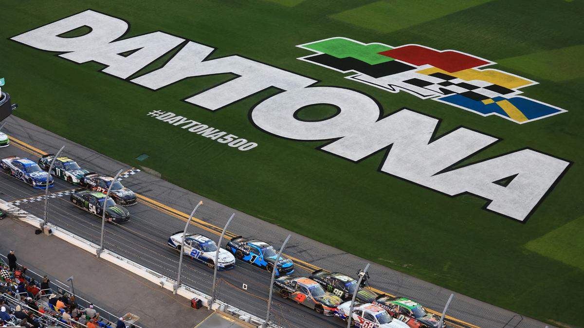 Drivers compete in the NASCAR Xfinity Series Beef. It’s What’s For Dinner. 300 at Daytona International Speedway on Saturday, Feb. 19, 2022, in Daytona Beach, Florida. (Mike Ehrmann/Getty Images/TNS)