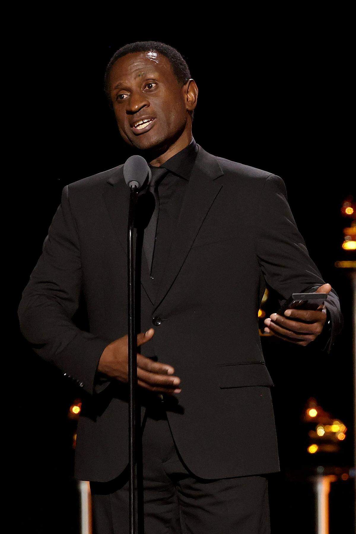 LOS ANGELES, CALIFORNIA - FEBRUARY 01: (FOR EDITORIAL USE ONLY) KwamÃ© Ryan accepts the Best Opera Recording award for "Heggie: Intelligence" onstage during the 68th GRAMMY Awards Premiere Ceremony at Peacock Theater on February 01, 2026 in Los Angeles, California. (Photo by Frazer Harrison/Getty Images)