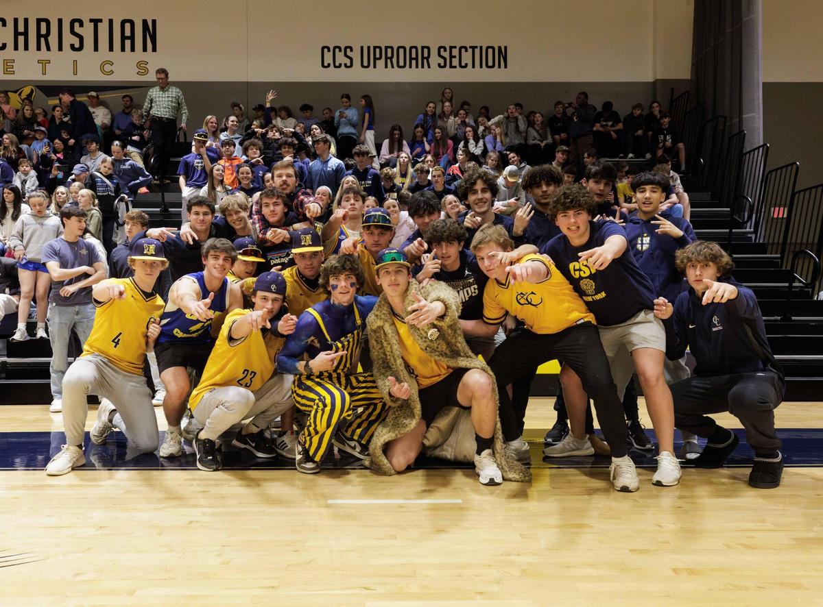 The Carmel Christian student section would be in full force for tonight’s game vs Providence Day. Carmel Christian would host Providence Day in the NCISAA state semifinal Tuesday February 18, 2025.