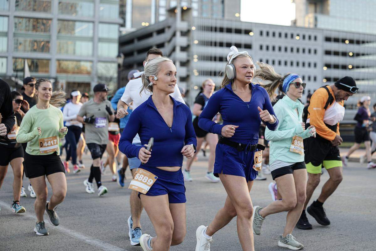 Participants compete in the Novant Health Charlotte Marathon Saturday, Nov. 15, 2025, in Charlotte, N.C.
