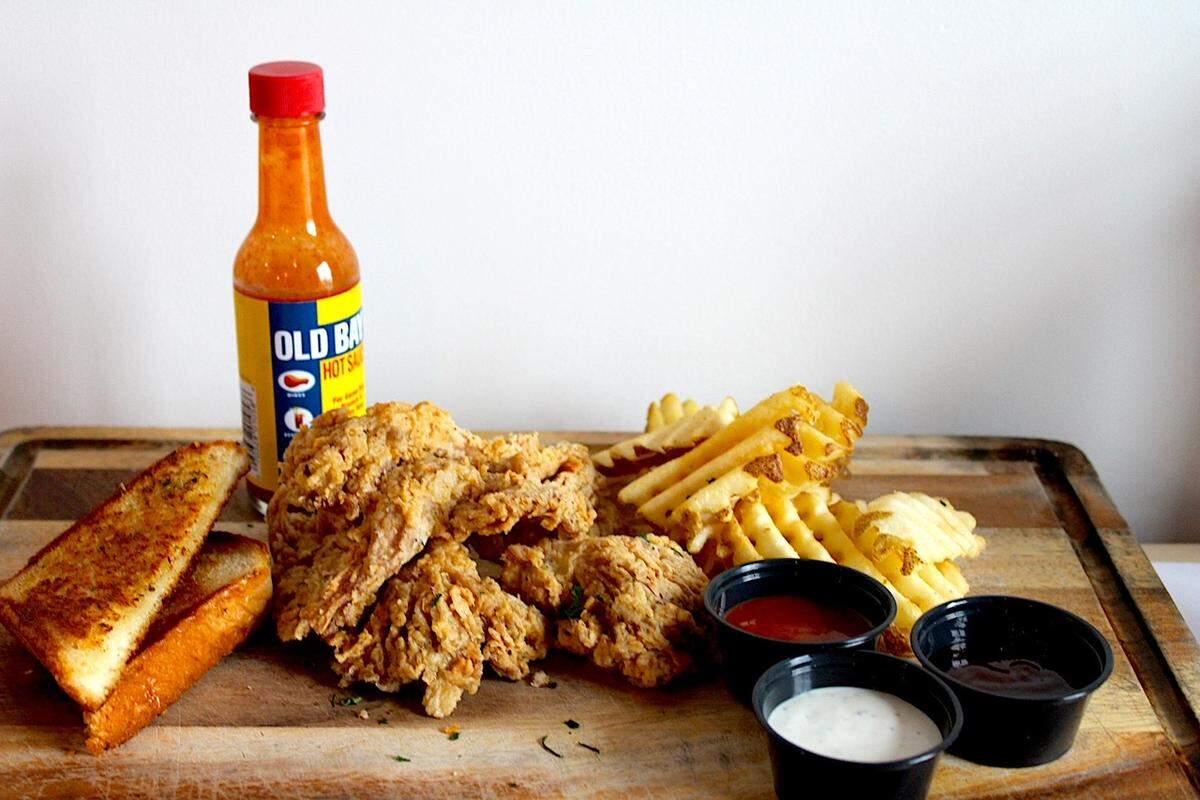 Best of Both Souls’ crispy, crunchy plant-based It’s Not Chick’n Strips Dinner is made with fried oyster mushrooms.