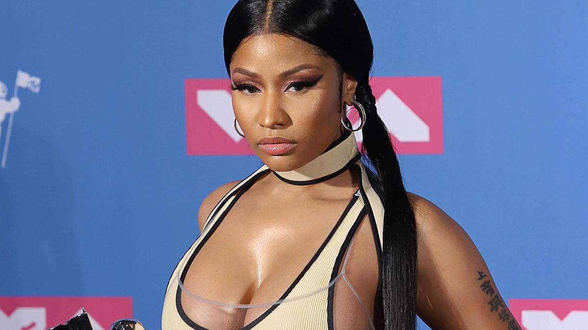 Nicki Minaj poses in the press room of the 2018 MTV Video Music Awards on Monday at Radio City Music Hall in New York City.