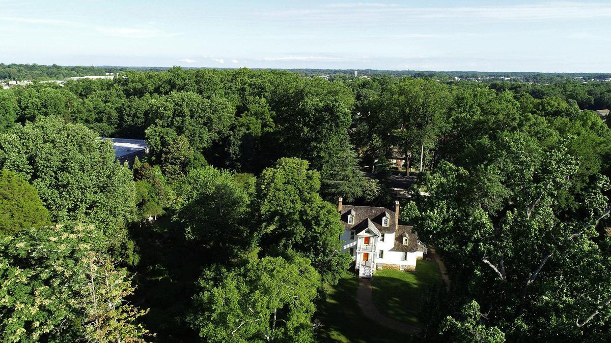 An aerial view of Historic Rosedale Plantation on June 23, 2021.