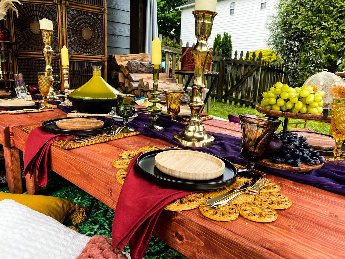 The colorful Moroccan theme comes complete with paella from Bulla Gastrobar.
