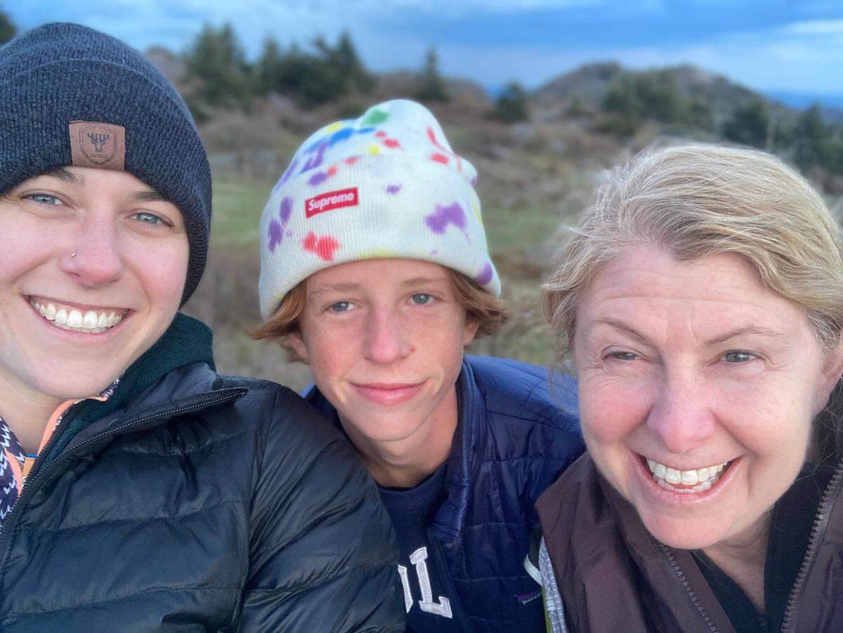 Coble Ishee, photographed with his cousin Emily Stupak, left, and his aunt Jill Whitfield, at Grayson Highlands State Park in Virginia.