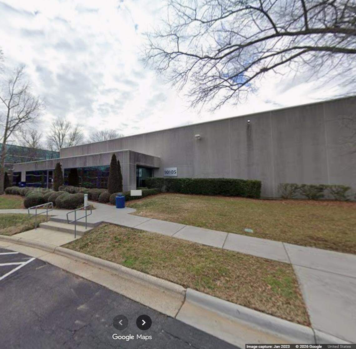 A Google photo of Flexential, a data center at 10105 David Taylor Dr. The property is owned by H5 Data Centers, which submitted a zoning verification letter to the city of Charlotte looking for confirmation on whether nearby properties could also become data centers.