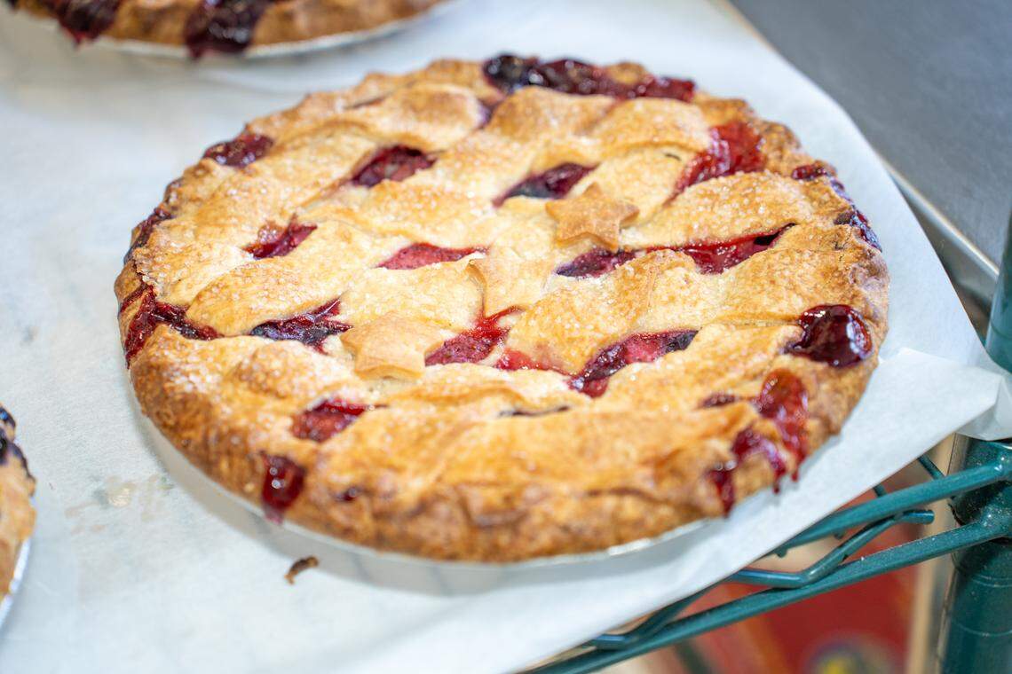 Bumbleberry Pie with strawberries, blueberries, blackberries and raspberries from Carolina Pie Company in Mooresville.