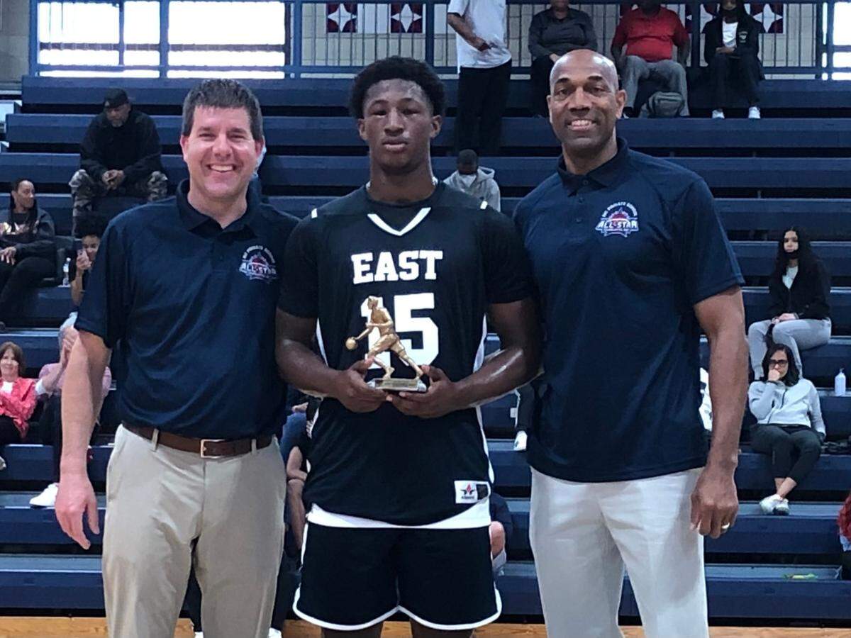 The Burlington School’s Kheni Briggs was MVP of the NCISAA boys all-star game Saturday