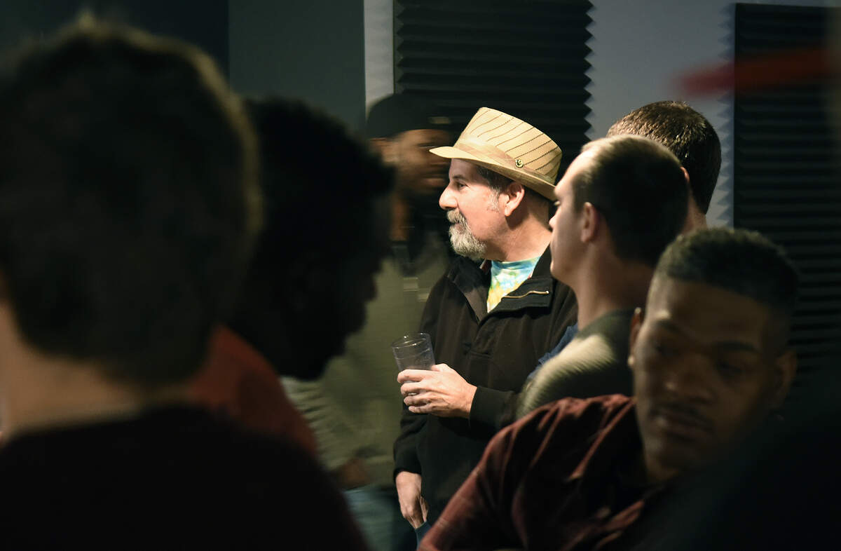 Glenn Lurie with other comedians at the March Mania Comedy Tournament at The Comedy Zone on March 12, 2019.