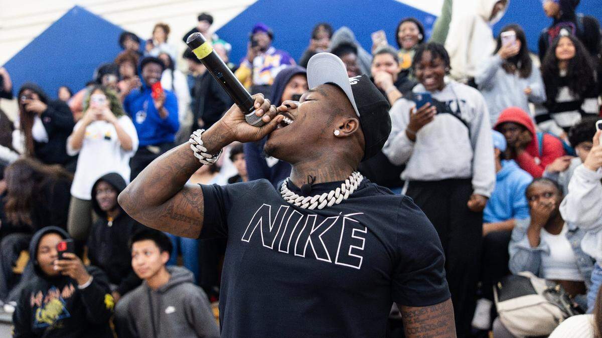 Rapper DaBaby surprises students with performance at Charlotte school assembly
