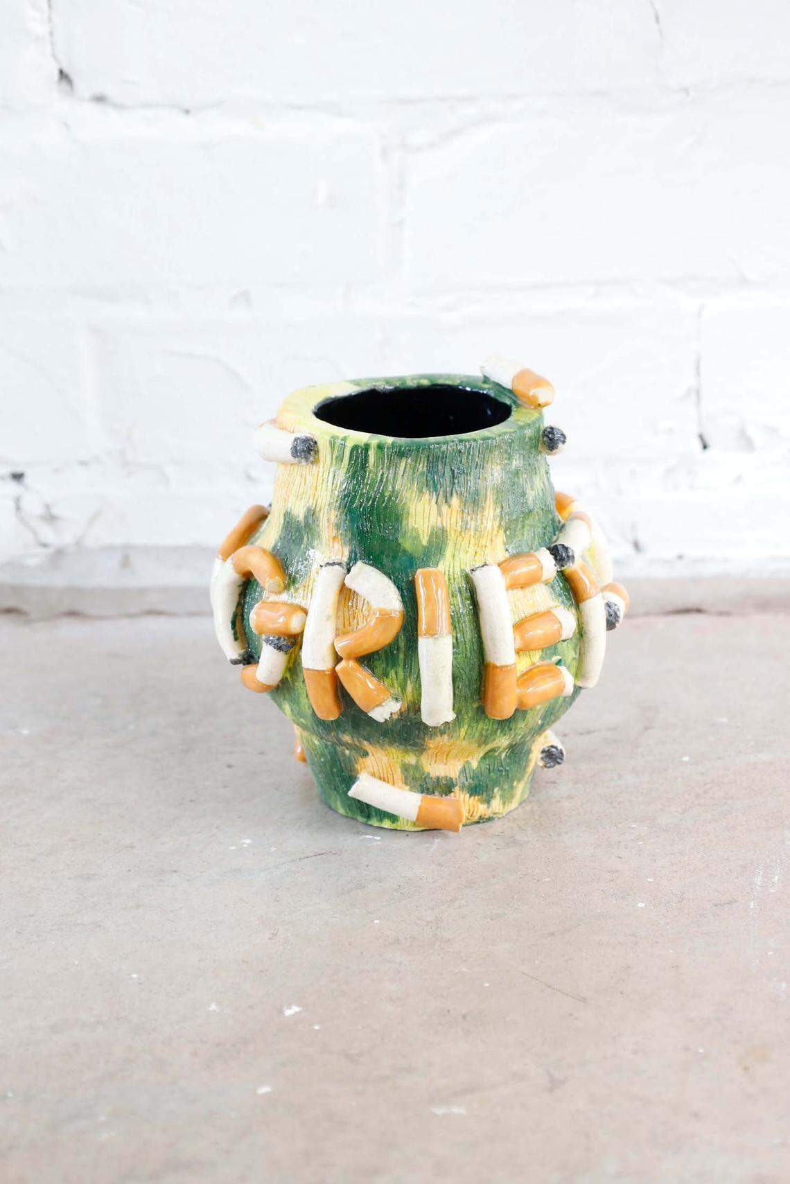 Taylor Lee Nicholson’s “Good Grief 2.” Nicholson is a Charlotte artist who curated the new McColl Center exhibit “American Honey.”