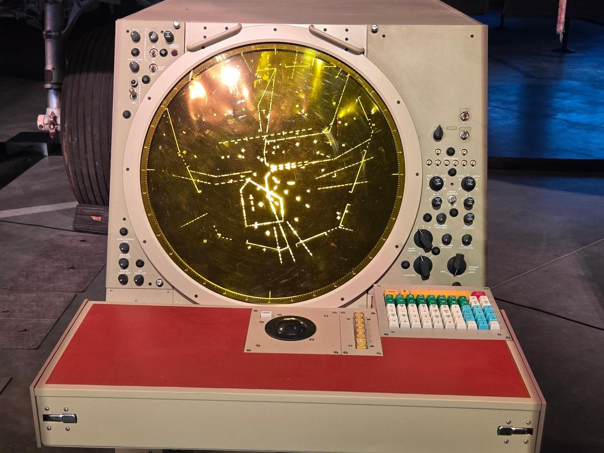 An air traffic radar scope is one of many historic displays inside Aviation City at the Sullenberger Aviation Museum.