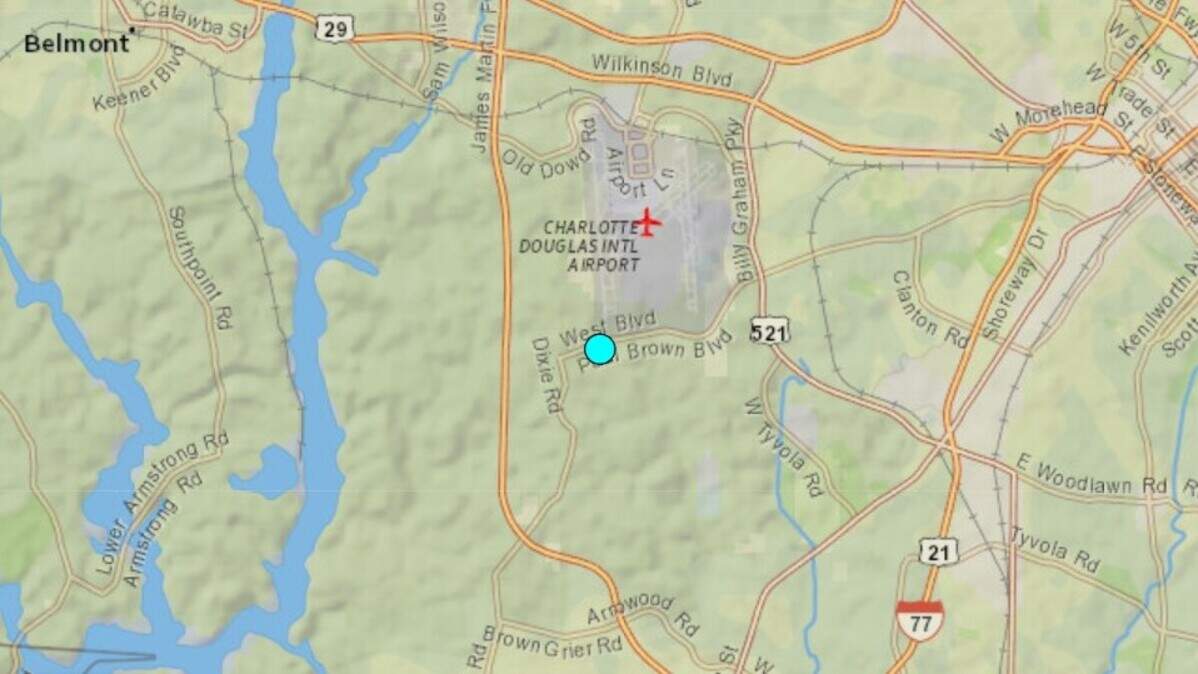 Earthquake site that registered 2.2 on the Richter scale Monday May 6.
