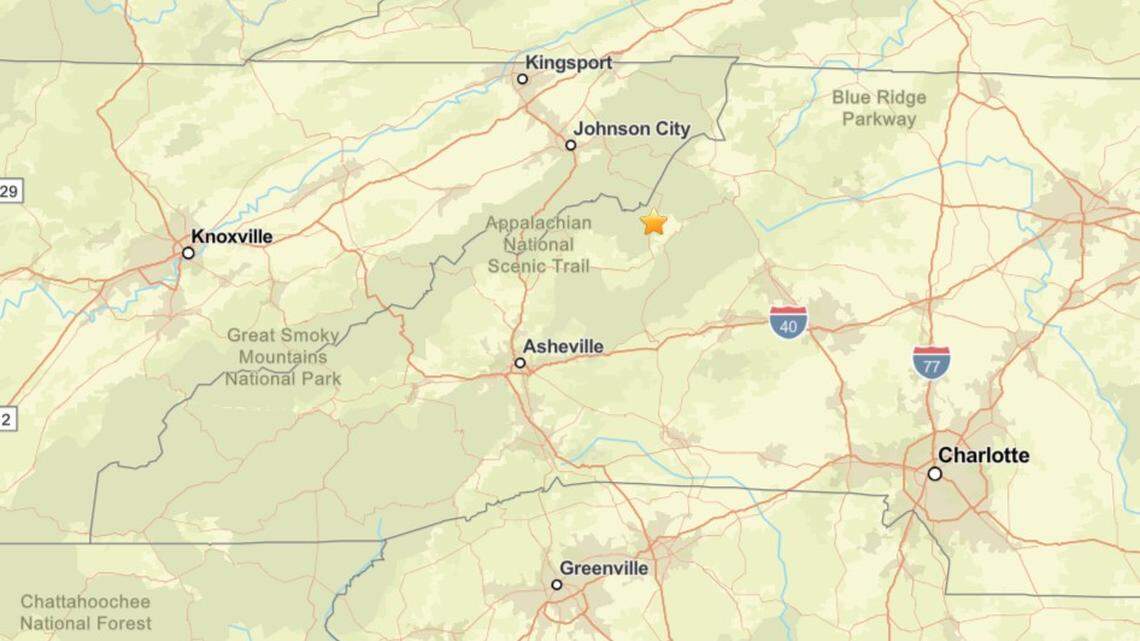 A small earthquake was detected near a scenic North Carolina town in the Blue Ridge Mountains on Saturday, Jan. 3, 2026, federal seismologists said. No one reported feeling it.