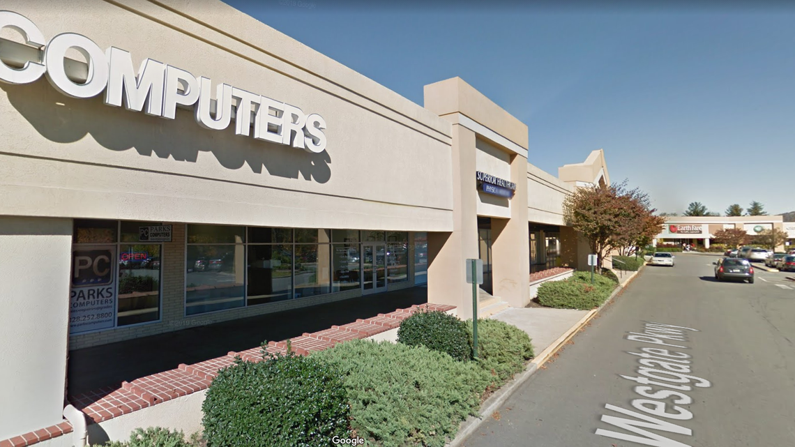 A child and the puppy were in a Subaru at the Westgate Shopping Center in Asheville when a man ordered the child out and took the vehicle, police say.