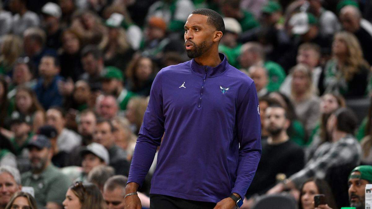 Charlotte Hornets head coach Charles Lee looks on during the first half against the Boston Celtics at TD Garden.