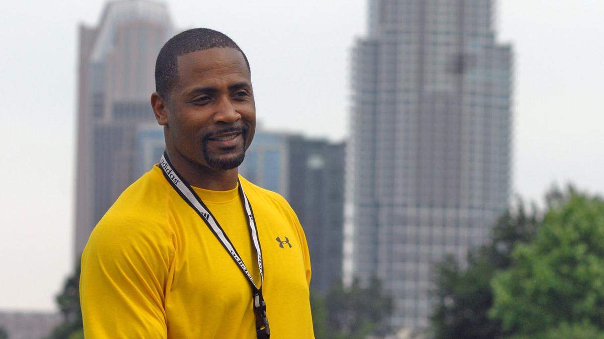 Mike Minter was drafted by the Panthers in the second round in 1997. He stayed in Charlotte after retiring and rose through the coaching ranks from First Assembly Academy in Concord, to an assistant at Johnson C. Smith University (pictured) and is now the head coach at Campbell University.