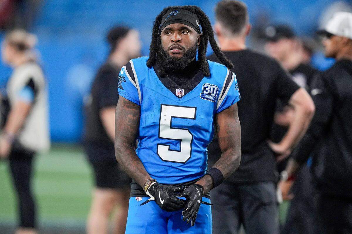 Carolina Panthers wide receiver Diontae Johnson (5) during the second half of the Oct. 13 game at Bank of America Stadium.
