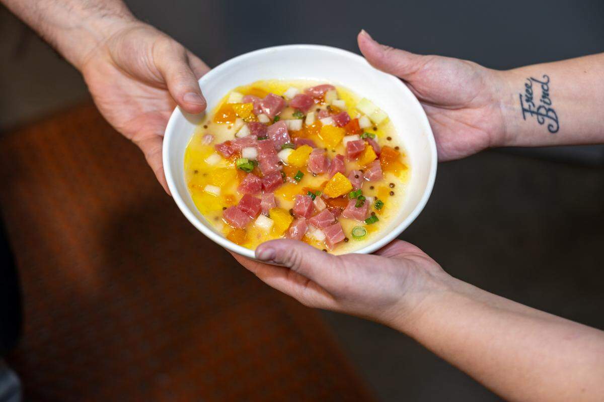 Chef Sam Diminich has been named a semifinalist for the James Beard Award’s Best Chef: Southeast honor for his work at Restaurant Constance, a 10-table restaurant in Wesley Heights. Shown above is the Bluefin tuna crudo dish at Constance.