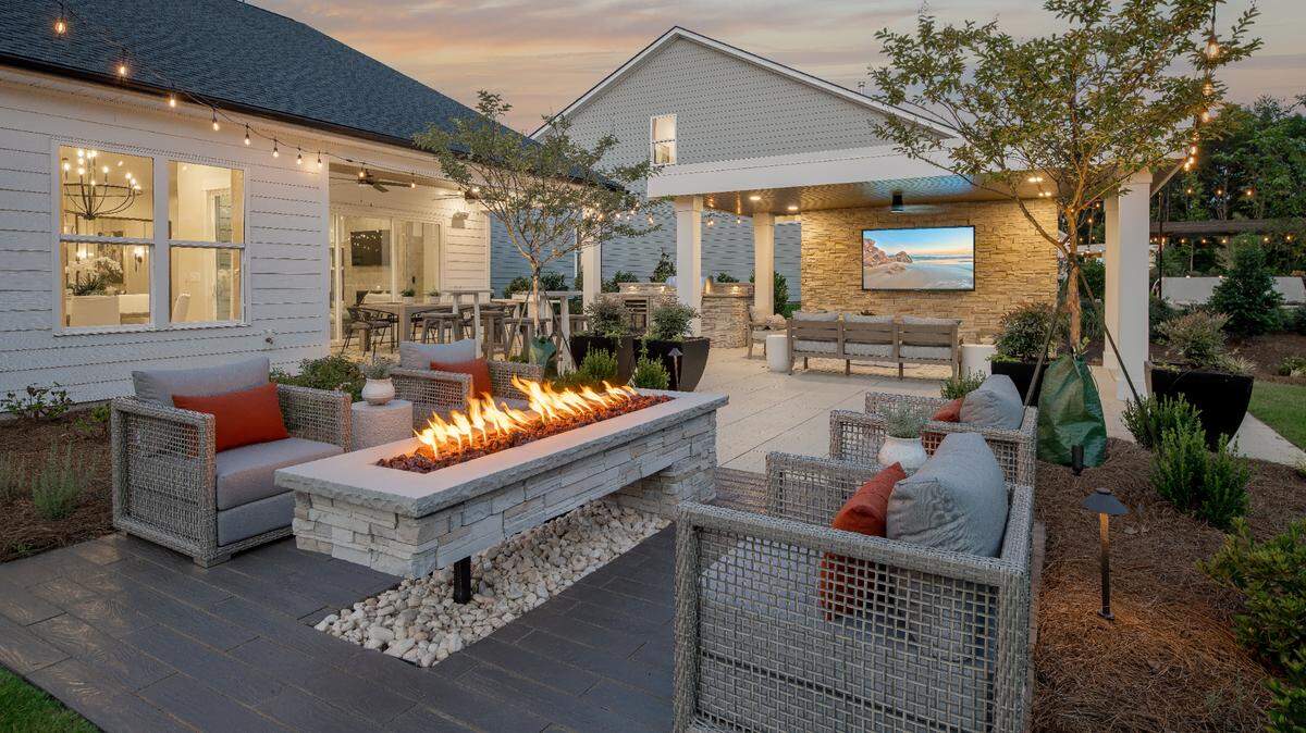 An outside look of a home from Toll Brothers featured in The Home Builders Association of Greater Charlotte’s Parade of Homes.