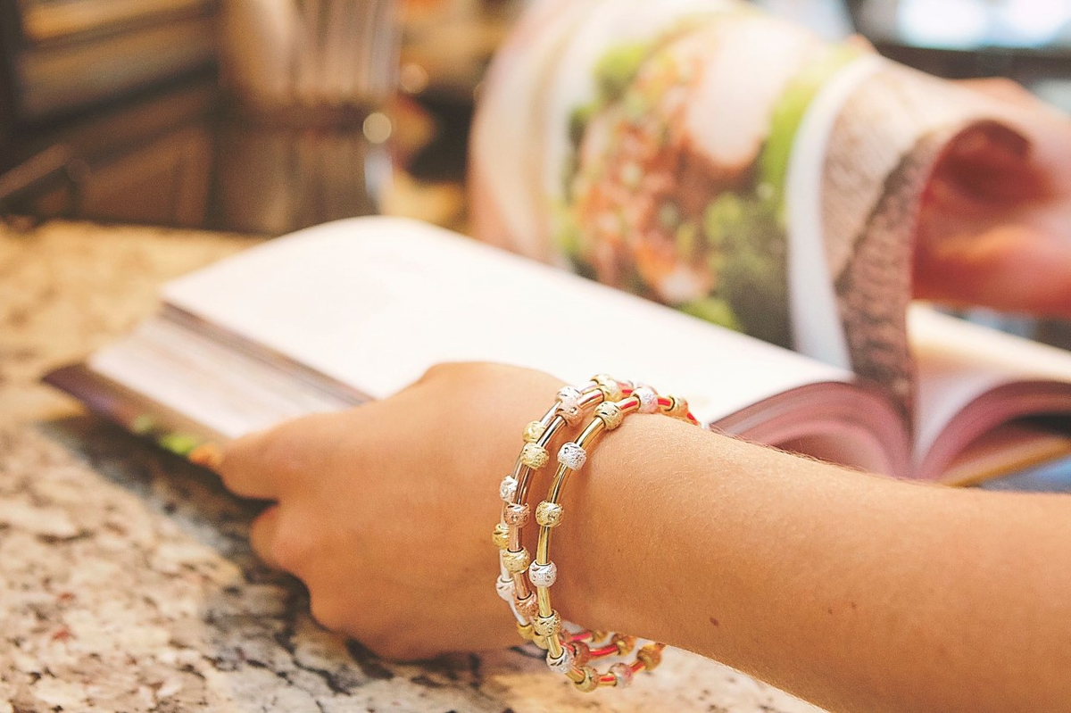 Chelsea Charles’s Count Me Healthy Bracelet Collection prices range from $68-$248. Material choices include sterling silver, 14k gold and 18k rose gold plate.