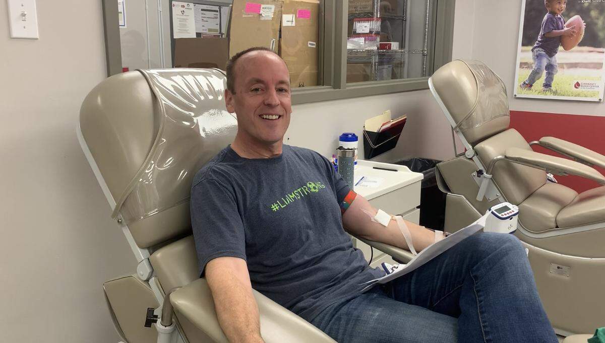 Shawn Flynn started the #LifesavingChallenge in January encouraging people to donate blood two times in 2020. He encourages people to donate now and post pictures encouraging others to do the same.