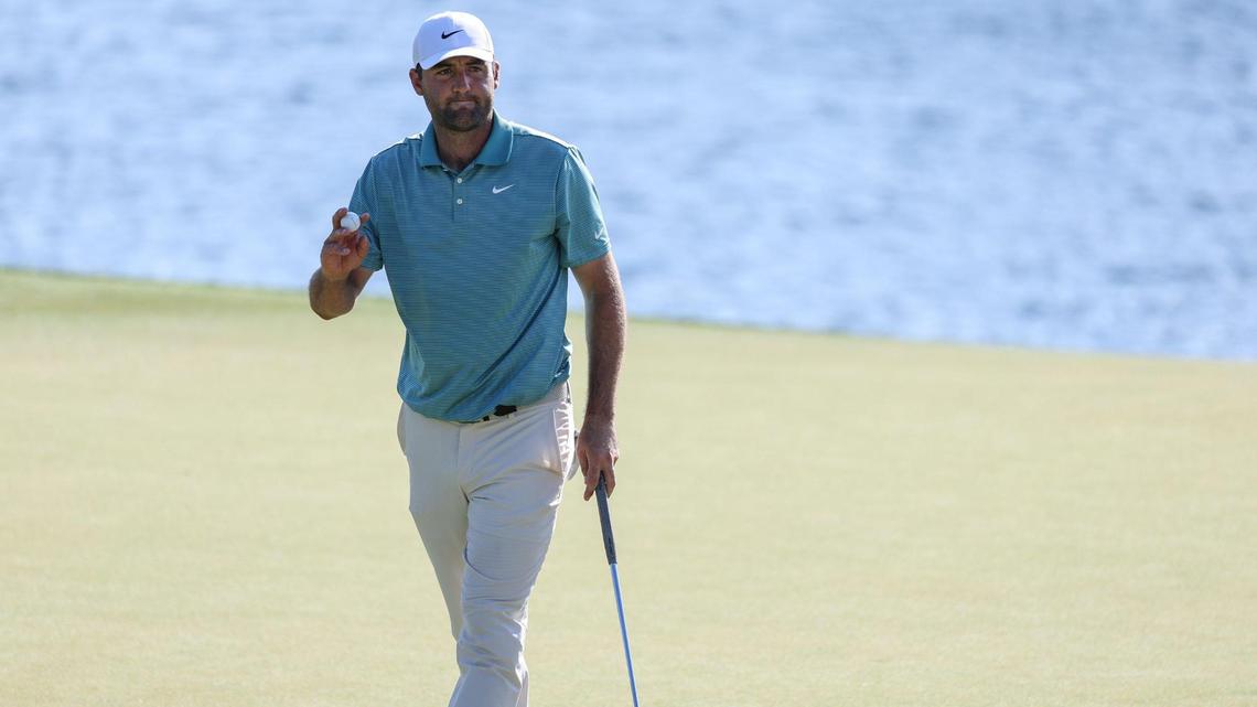 Scottie Scheffler on top at PGA Championship after chaotic day at Quail Hollow