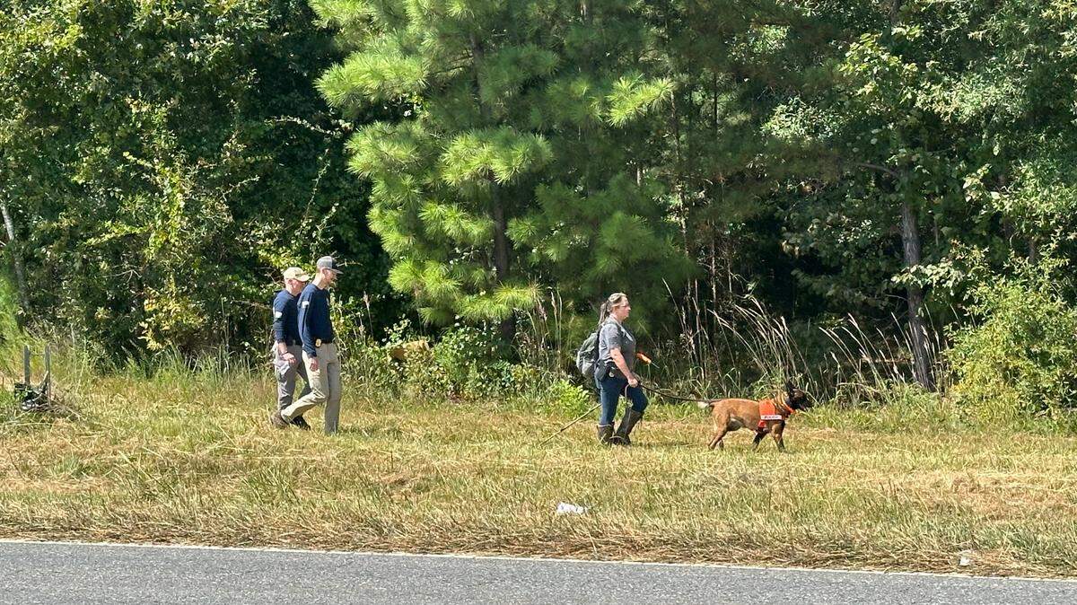 Law enforcement was conducting a large search on Wednesday, Sept. 11, 2024, in the Shelby area of Cleveland County.
