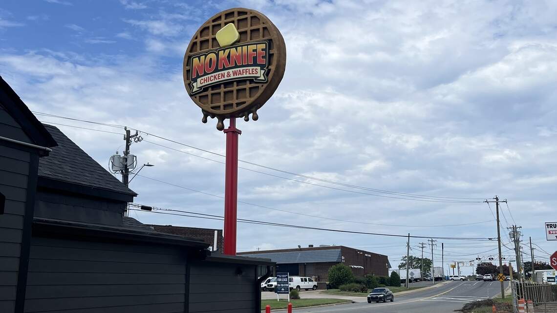 Charlotte rapper DaBaby to open chicken and waffles restaurant. The sign is up.