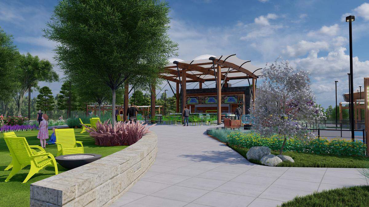 Renderings of Swing Racquet + Paddle opening at 6121 Mt. Herman Rd. in Raleigh.