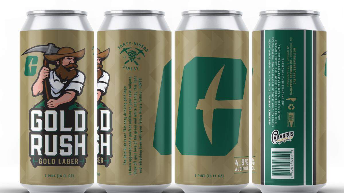 UNC Charlotte, Cabarrus Brewing Co. and Learfield partnered together to create a brand new craft beer, the “Gold Rush Gold Lager.”