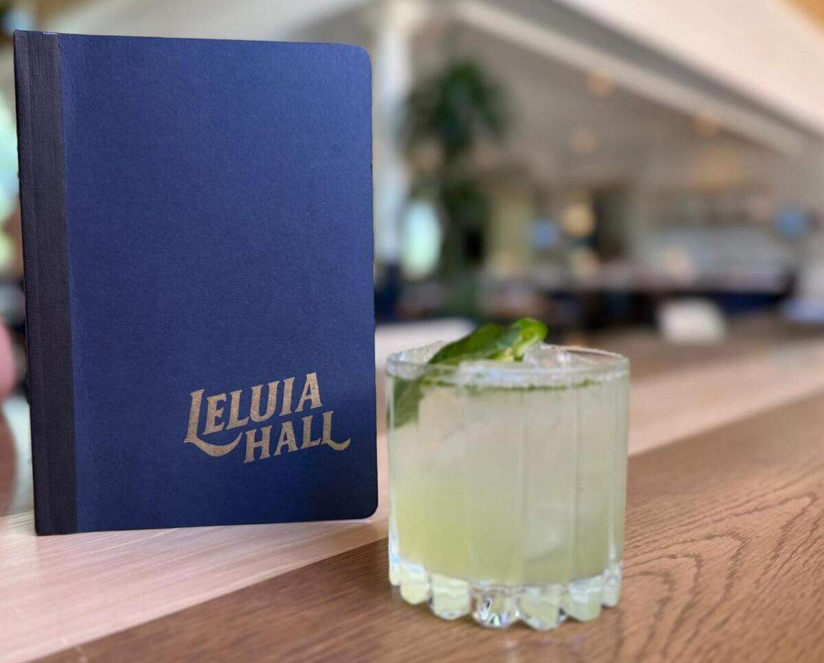 A Leluia Hall-branded notebook is full of cocktails, including the tart and wry Apple A Day.
