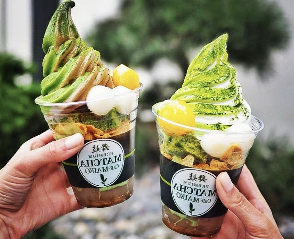 Matcha Cafe Maiko serves matcha in several forms, including ice cream.