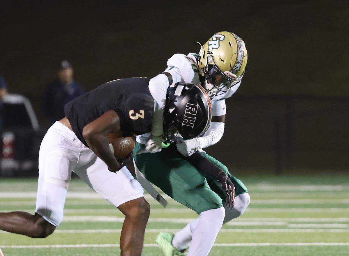 Catawba Ridge's Josh Dobson stops Rock Hill's Malik Clark Friday, Oct. 25, 2024