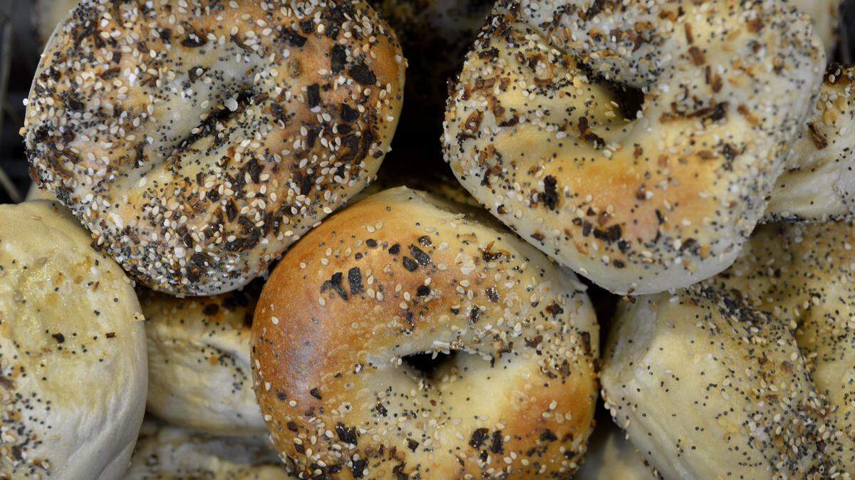 The popular “Everything” bagel at Poppy’s Bagels, 2901 Providence Road. Photo by Davie Hinshaw