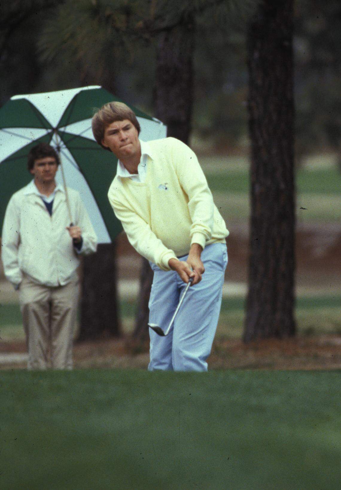 Davis Love III in action during his playing days at the University of North Carolina in the 1980s.