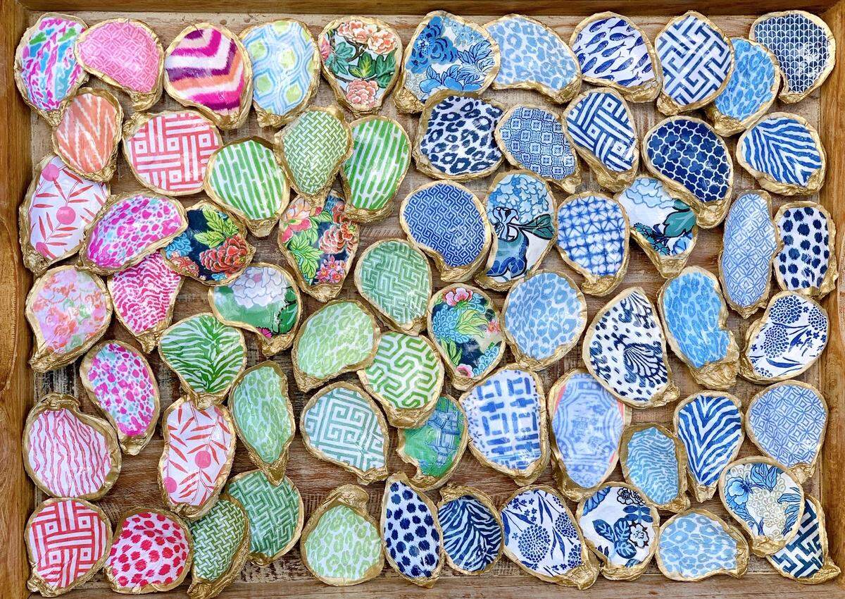 Painted oyster shells are among the giftable items available from Amy Mofatt Art.