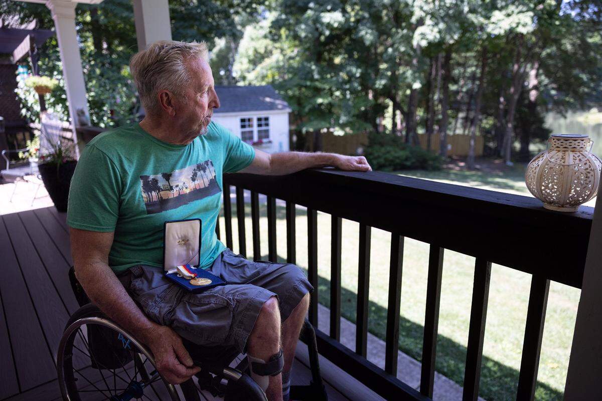 Paralympian David Kiley poses for a portrait in Mooresville, June 19, 2022.