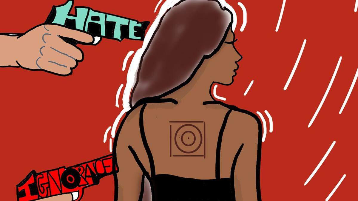 Playing For Others artist Storm Kimble created “The Threat” to “speak up about how it feels to be a woman of color.”