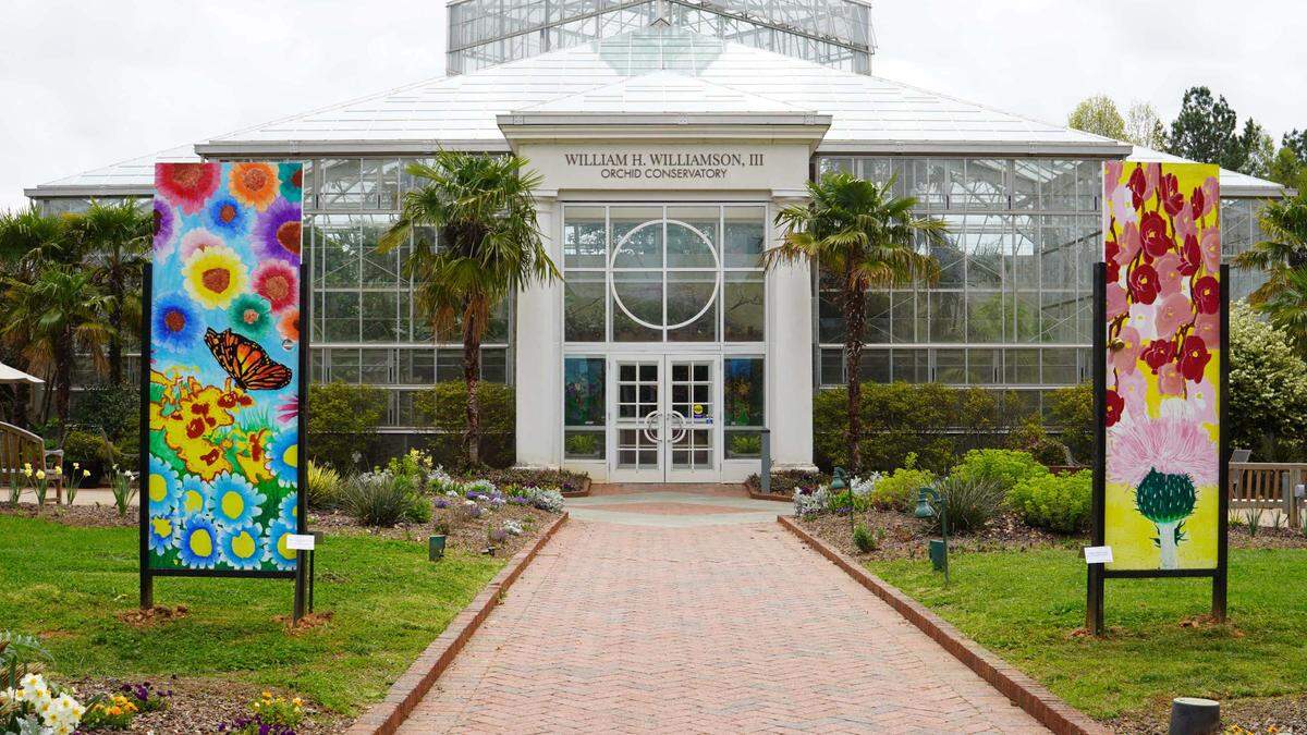 The 300-acre Daniel Stowe Botanical Garden has a new art exhibit, “Opening Doors to Spring” on display from March through mid-June.