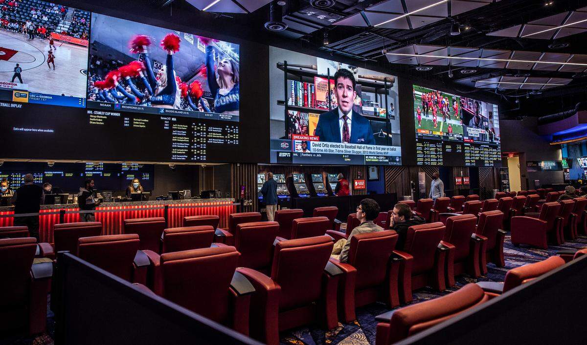 Caesar’s Sportsbook at Harrah’s Cherokee Casino in Cherokee, N.C., on Tuesday, January 25, 2022.